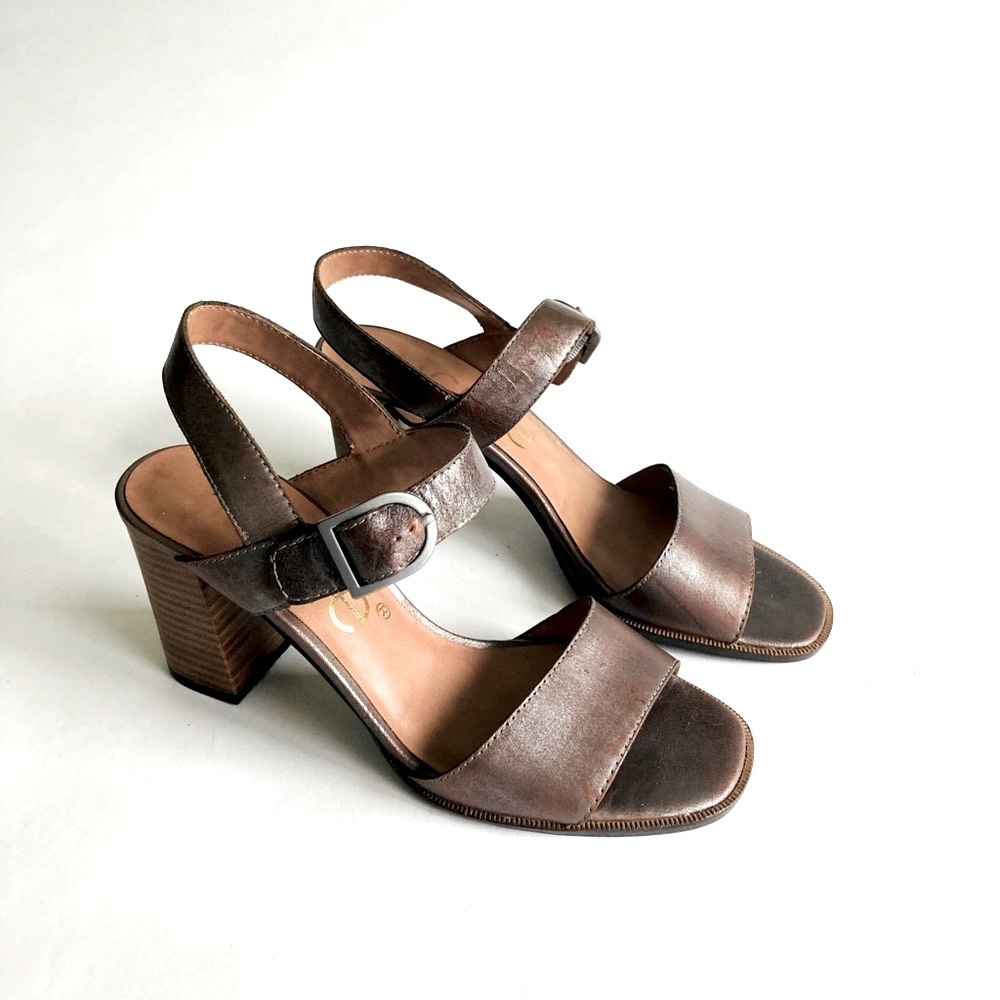 Nicole Bronze Leather Heel Slingback size 8